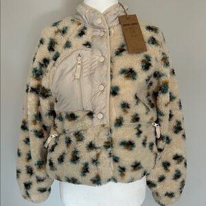 NWT Women’s Size XS Thread & Supply Cream and Multi Color Teddy Jacket